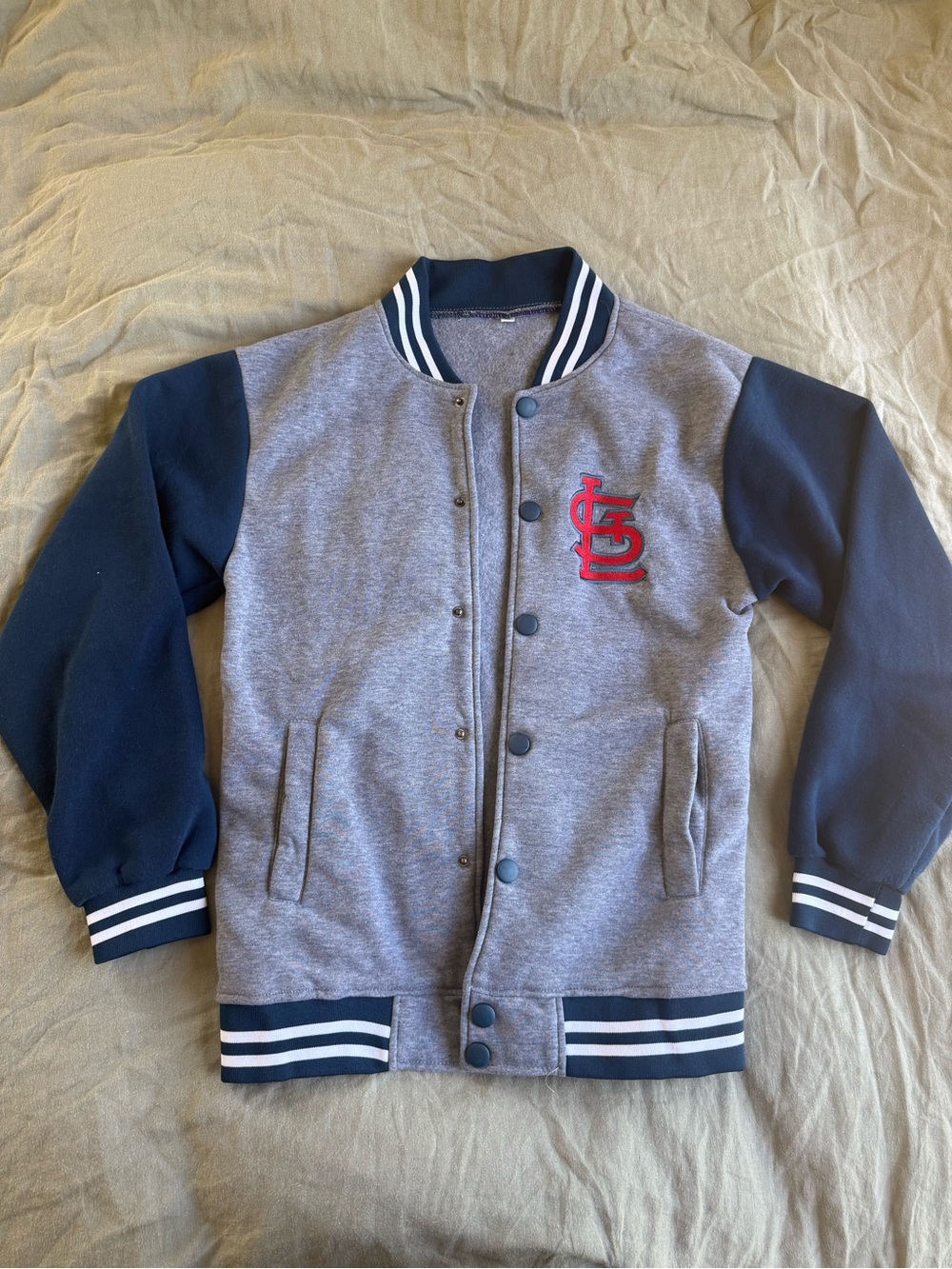 St. Louis Cardinals Grey & Navy Varsity Jacket
